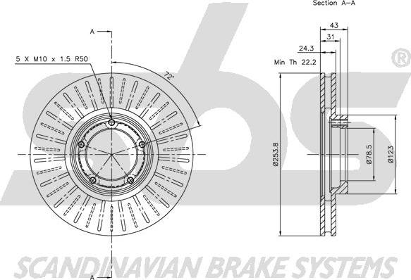 SBS 1815202531 - Bremžu diski www.autospares.lv