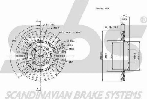 SBS 1815312614 - Bremžu diski autospares.lv