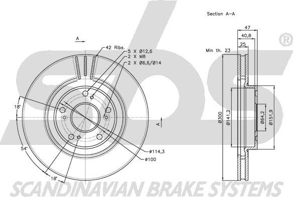 SBS 1815202635 - Bremžu diski www.autospares.lv