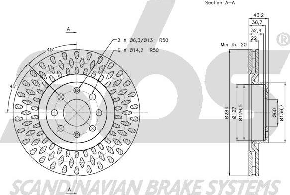 SBS 1815312350 - Bremžu diski www.autospares.lv