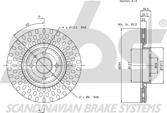 SBS 1815202327 - Bremžu diski autospares.lv