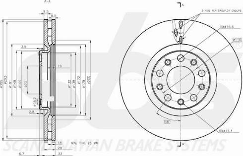 SBS 1815202370 - Bremžu diski www.autospares.lv