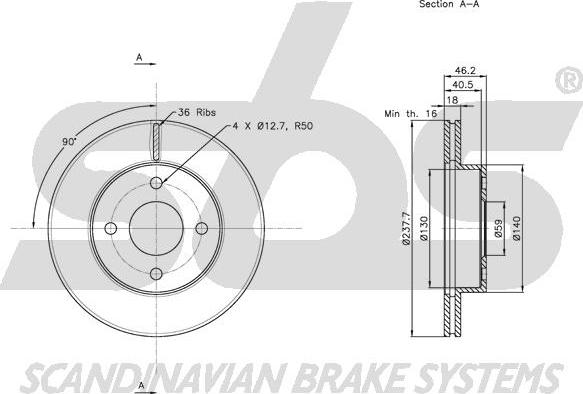 SBS 1815202268 - Bremžu diski autospares.lv