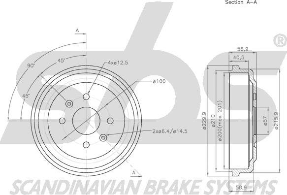 SBS 1825.255005 - Тормозной барабан www.autospares.lv