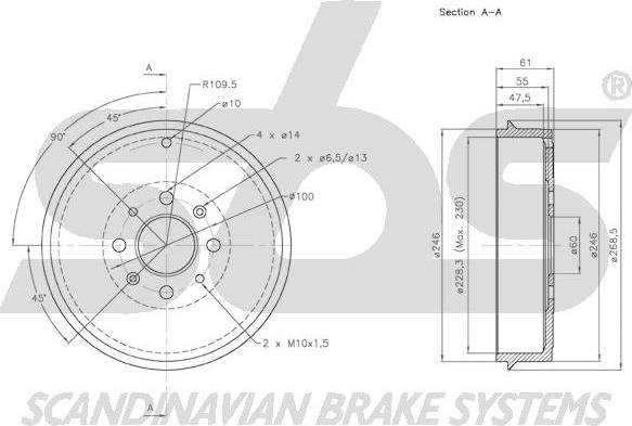 SBS 1825.252321 - Bremžu trumulis www.autospares.lv