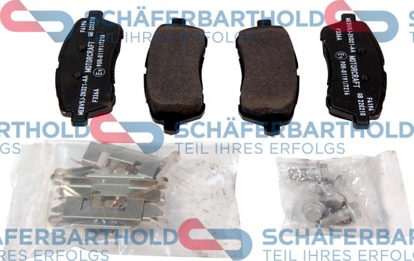 Schferbarthold 315 06 180 01 11 - Тормозные колодки, дисковые, комплект www.autospares.lv