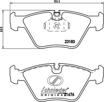 SCHNIEDER AUTOTECH SBP009-001 - Тормозные колодки, дисковые, комплект www.autospares.lv