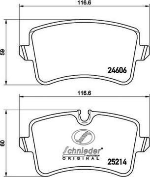 SCHNIEDER AUTOTECH SBP016-001 - Тормозные колодки, дисковые, комплект www.autospares.lv