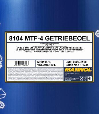 SCT-MANNOL MN8104-10 - Transmisijas eļļa autospares.lv