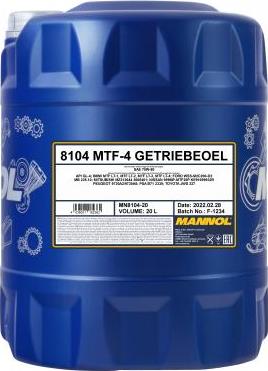 SCT-MANNOL MN8104-20 - Transmisijas eļļa autospares.lv