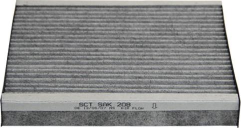 SCT-MANNOL SAK 208 - Filter, interior air www.autospares.lv