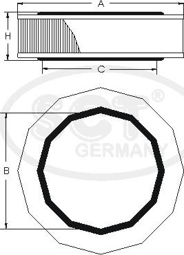 SCT-MANNOL SB 909 - Gaisa filtrs www.autospares.lv