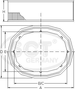 SCT-MANNOL SB 574 - Gaisa filtrs www.autospares.lv