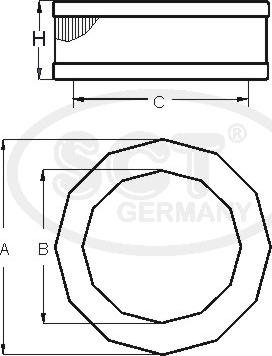 SCT-MANNOL SB 630 - Gaisa filtrs www.autospares.lv