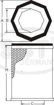 SCT-MANNOL SB 076 - Gaisa filtrs www.autospares.lv