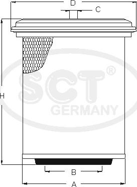 SCT-MANNOL SB 3229 - Gaisa filtrs www.autospares.lv