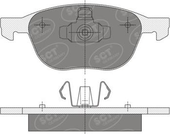 SCT-MANNOL SP 358 - Тормозные колодки, дисковые, комплект www.autospares.lv