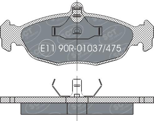 SCT-MANNOL SP 252 PR - Тормозные колодки, дисковые, комплект www.autospares.lv