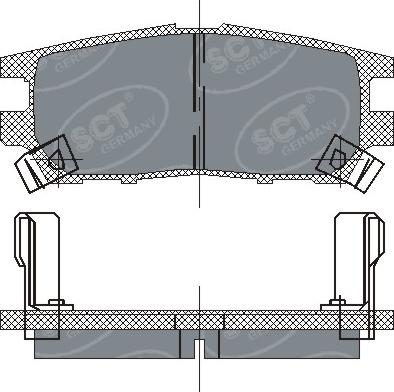 SCT-MANNOL SP 202 - Bremžu uzliku kompl., Disku bremzes www.autospares.lv