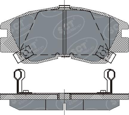 SCT-MANNOL SP 222 - Bremžu uzliku kompl., Disku bremzes autospares.lv