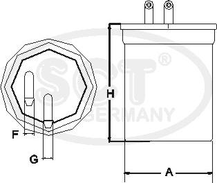 SCT-MANNOL ST 6130 - Degvielas filtrs www.autospares.lv