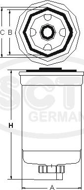 SCT-MANNOL ST 353 - Degvielas filtrs autospares.lv