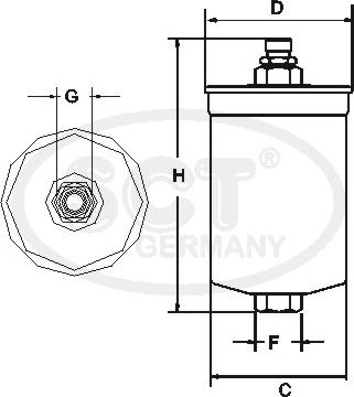 SCT-MANNOL ST 744 - Degvielas filtrs www.autospares.lv