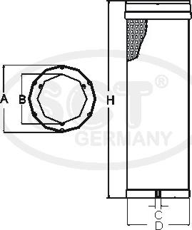 SCT-MANNOL SW 3877 - Sekundārā gaisa filtrs www.autospares.lv