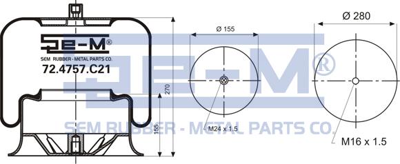 Sem Lastik 72.4757.C21 - Bellow, air suspension www.autospares.lv