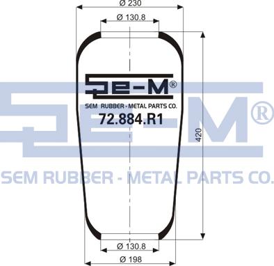 Sem Lastik 72.884.R1 - Pneimoatsperes spilvens, Pneimopiekare www.autospares.lv