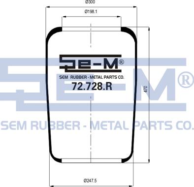 Sem Lastik 72.728.R - Pneimoatsperes spilvens, Pneimopiekare autospares.lv