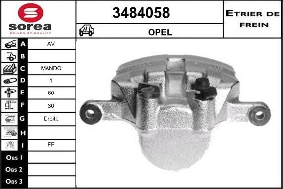 Sera 3484058 - Bremžu suports www.autospares.lv