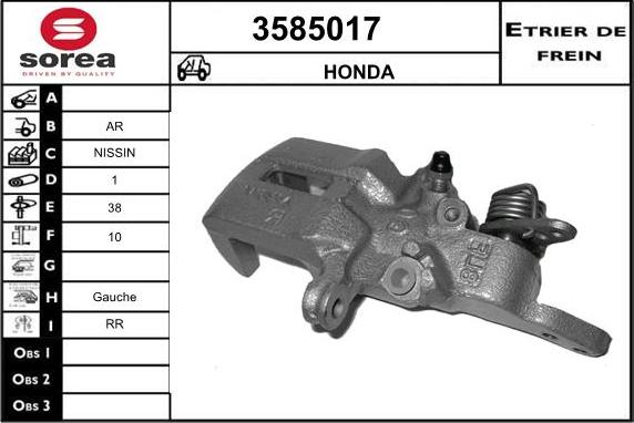 Sera 3585017 - Brake Caliper www.autospares.lv