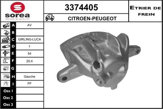 Sera 3374405 - Brake Caliper www.autospares.lv