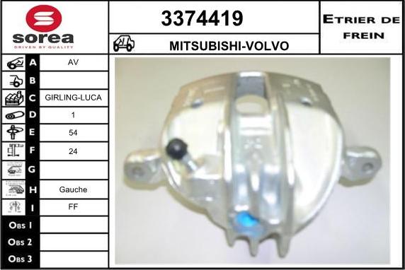 Sera 3374419 - Brake Caliper www.autospares.lv