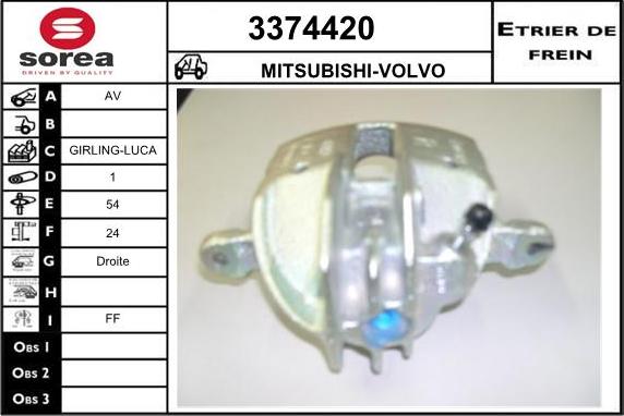 Sera 3374420 - Brake Caliper www.autospares.lv