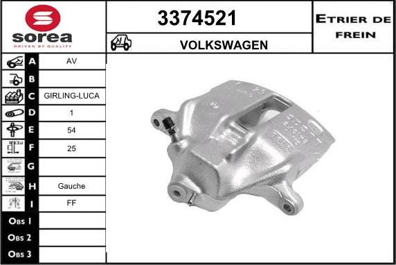 Sera 3374521 - Brake Caliper www.autospares.lv