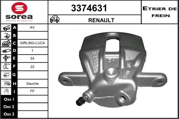 Sera 3374631 - Bremžu suports autospares.lv