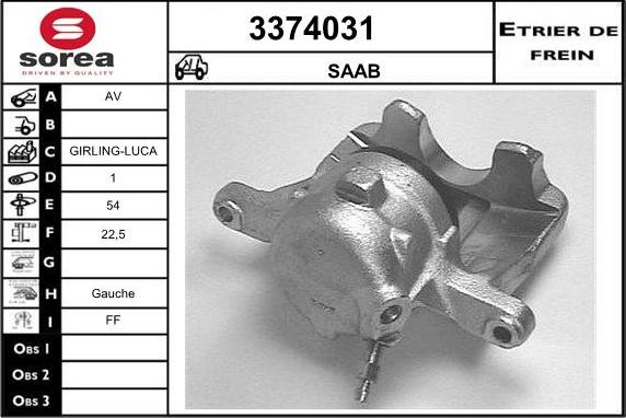 Sera 3374031 - Brake Caliper www.autospares.lv