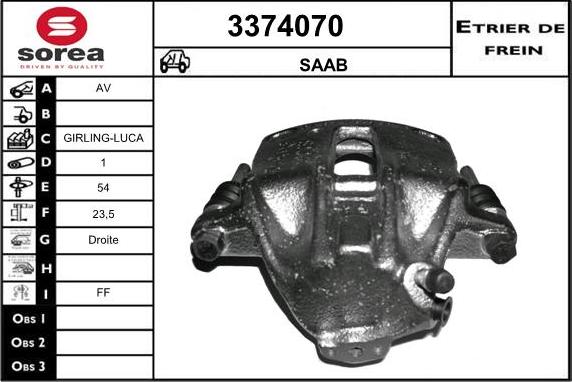 Sera 3374070 - Bremžu suports autospares.lv