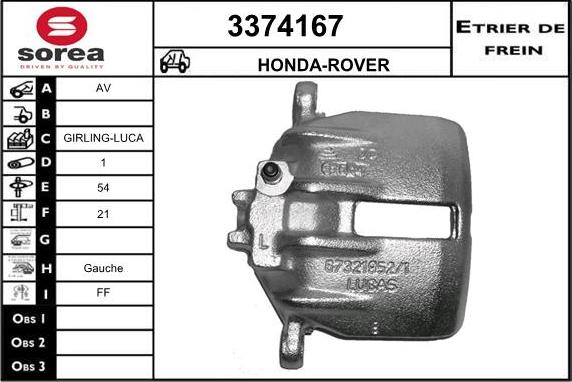 Sera 3374167 - Bremžu suports www.autospares.lv