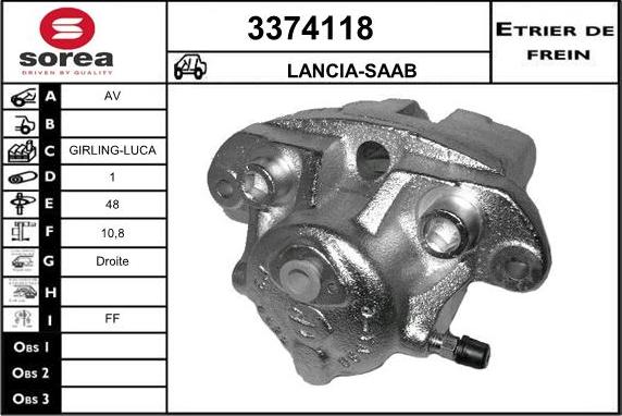 Sera 3374118 - Bremžu suports autospares.lv