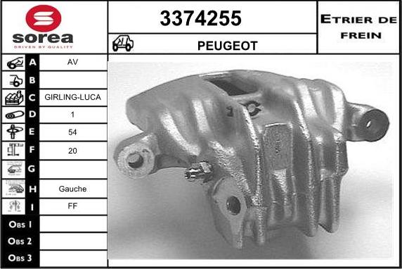 Sera 3374255 - Brake Caliper www.autospares.lv