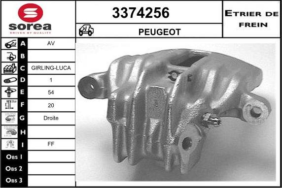 Sera 3374256 - Brake Caliper www.autospares.lv