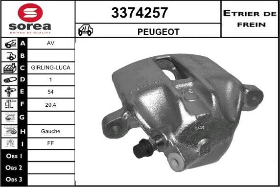 Sera 3374257 - Тормозной суппорт www.autospares.lv