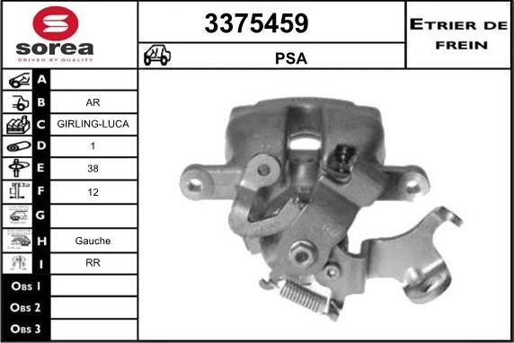 Sera 3375459 - Тормозной суппорт www.autospares.lv