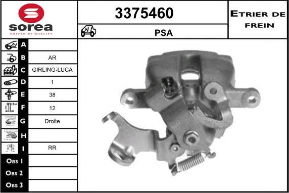 Sera 3375460 - Brake Caliper www.autospares.lv