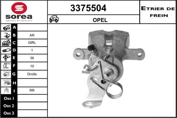 Sera 3375504 - Bremžu suports autospares.lv