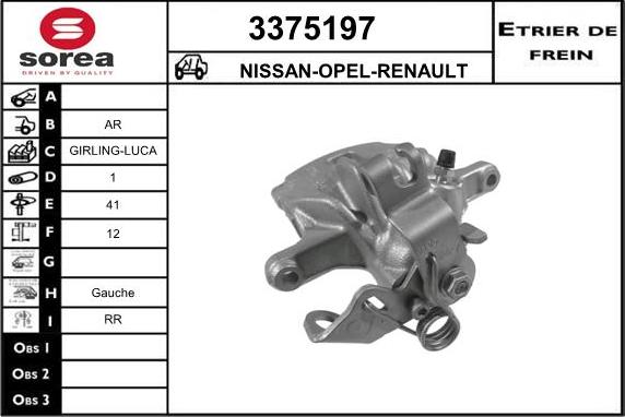 Sera 3375197 - Bremžu suports www.autospares.lv