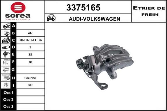 Sera 3375165 - Brake Caliper www.autospares.lv